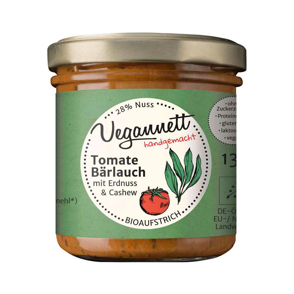 Produktabbildung Vegannett Bioaufstrich Tomate Bärlauch
