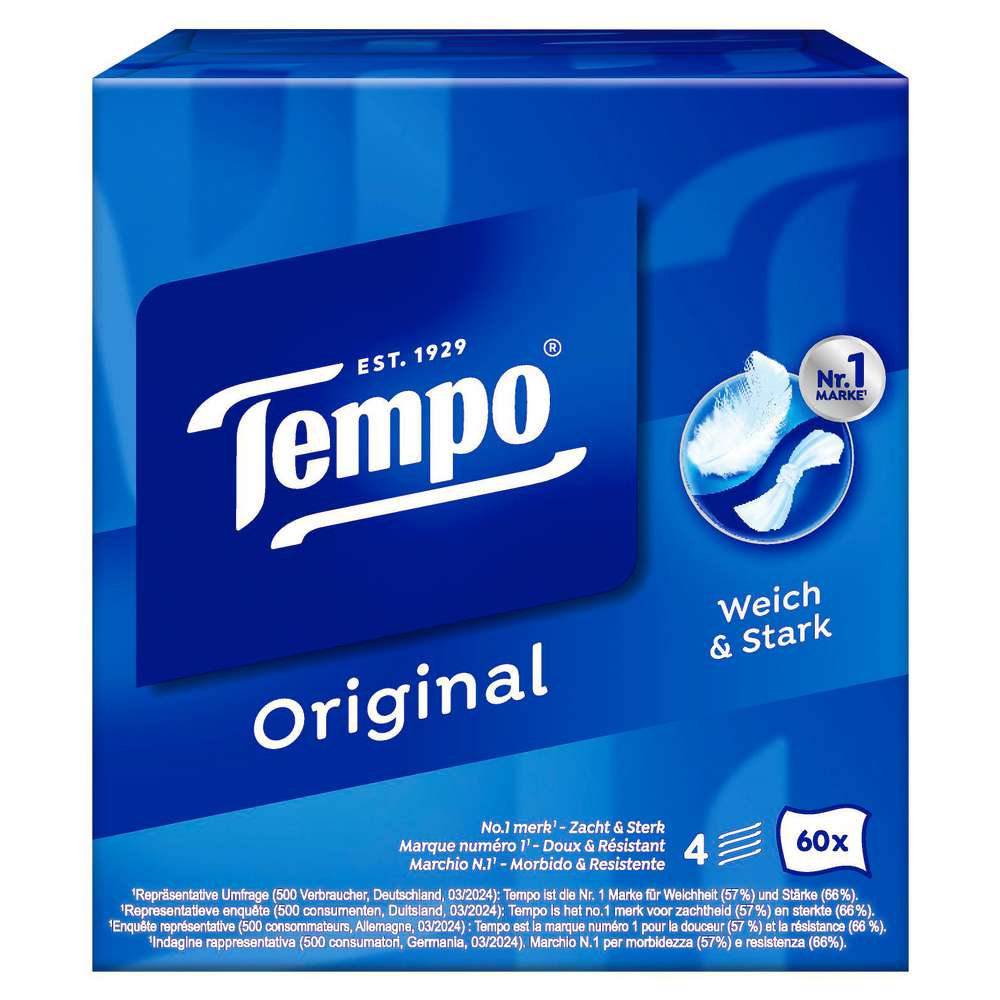 Produktabbildung Tempo Taschentücher, Würfelbox