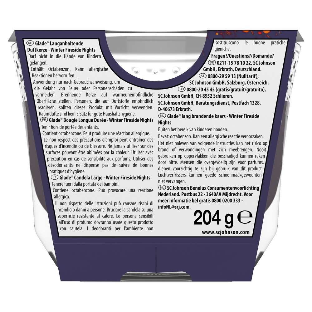 Produktabbildung Glade Duftkerze im Glas, Winter Fireside Nights