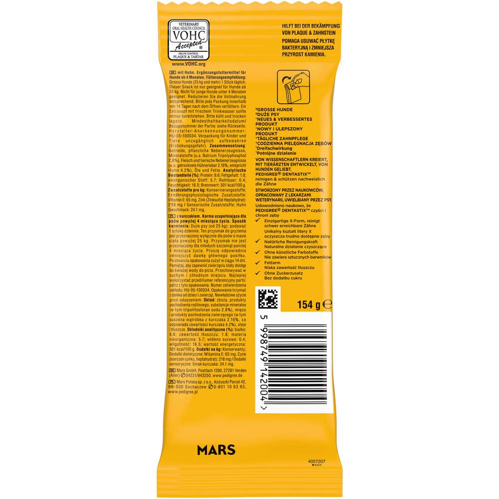 Produktabbildung Pedigree Hunde-Snack, Dentastix Kaustangen, Daily Oral Care, groß