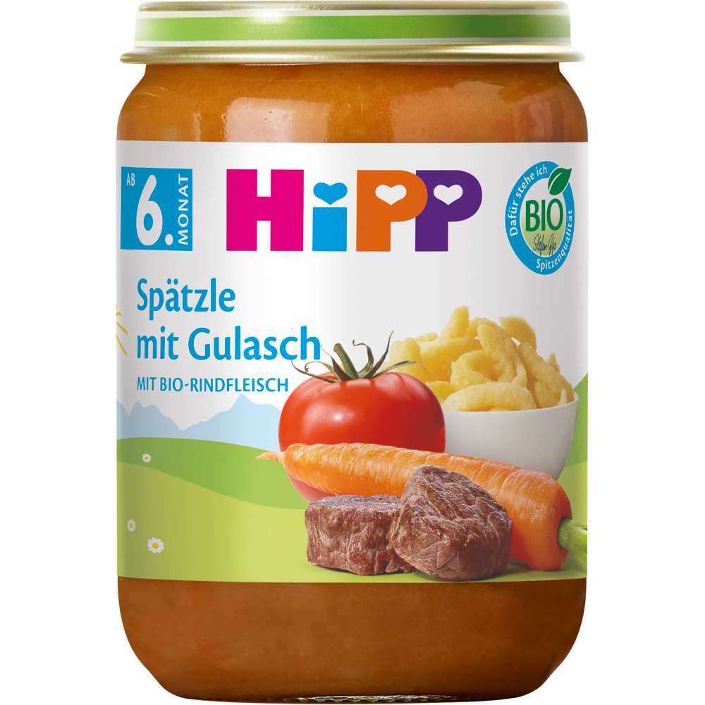 Produktabbildung Hipp Babynahrung, Spätzle mit Gulasch