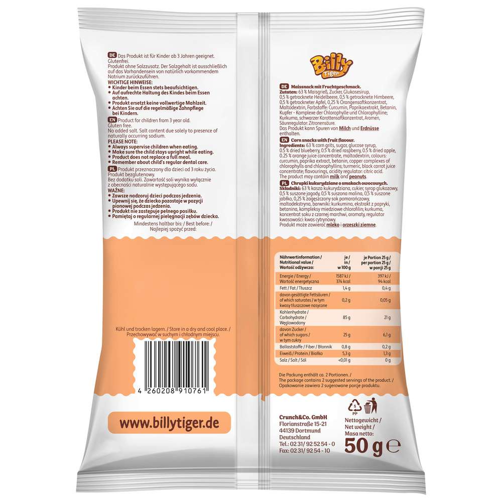 Produktabbildung Billy Tiger Maiskugeln, Mehrfrucht