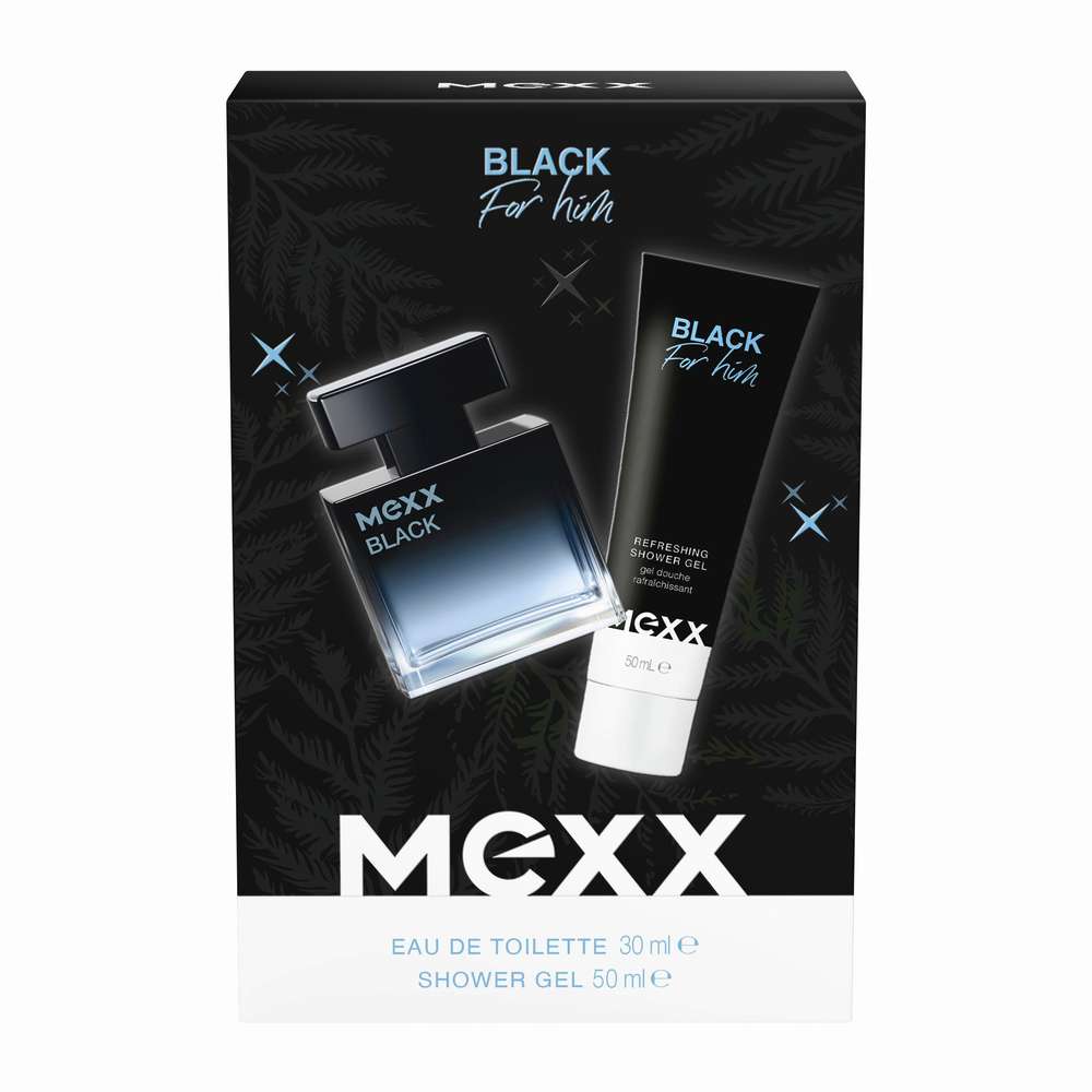 Produktabbildung Mexx Geschenk-Set Black for Him, Eau de Toilette/Shower Gel