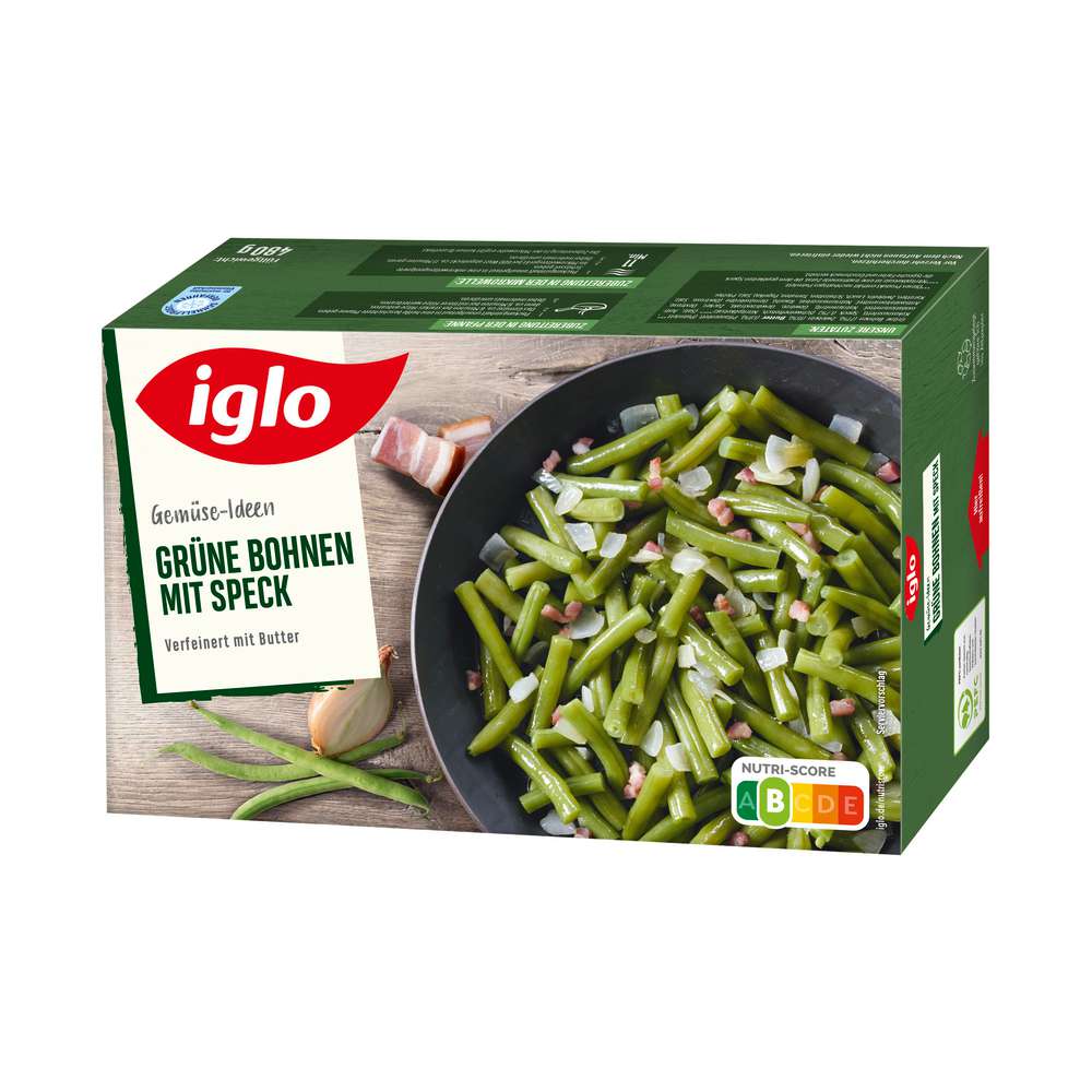 Produktabbildung Iglo Gemüseideen Grüne Bohnen-Speck, tiefgekühlt