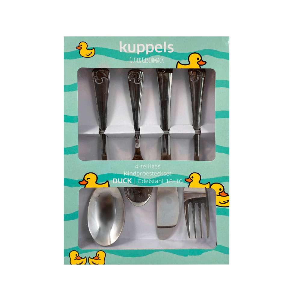 Produktabbildung Amefa Kinder-Besteck, 4-tlg Enten-Motiv