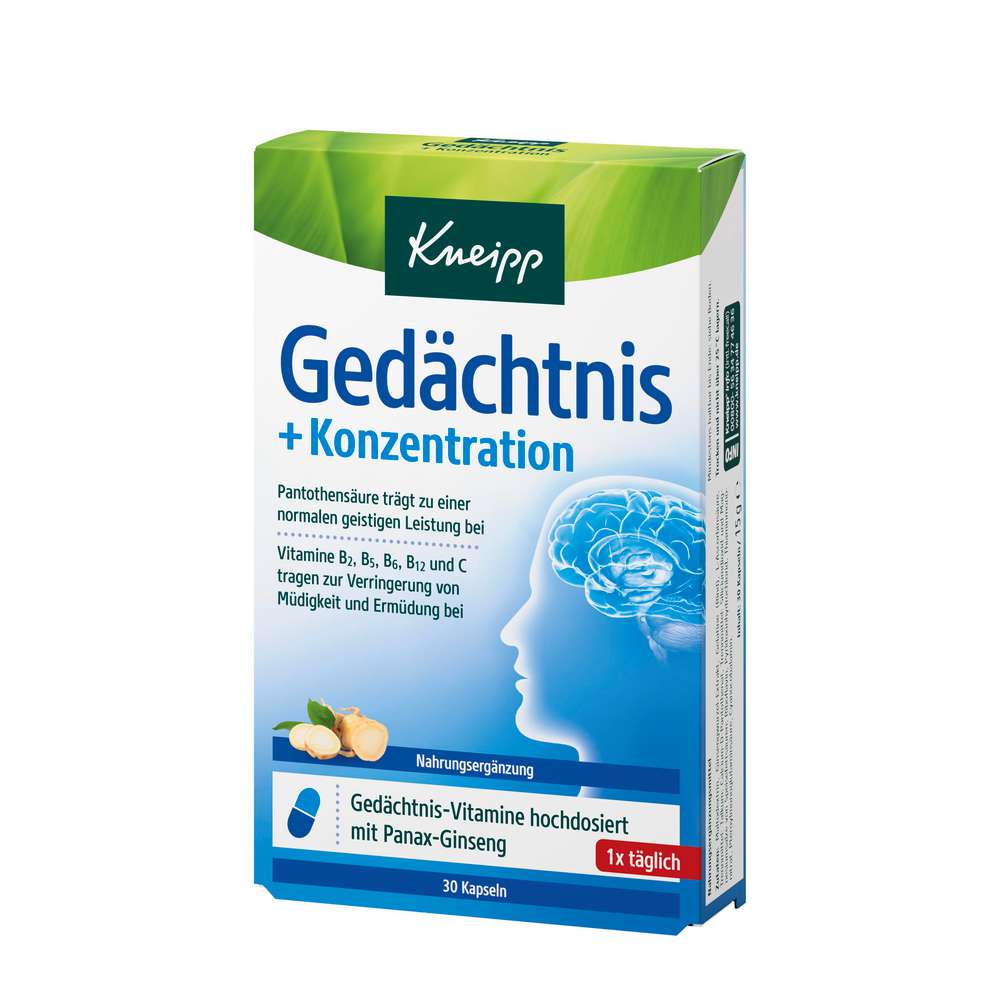Produktabbildung Kneipp Gedächtnis + Konzentration Kapseln