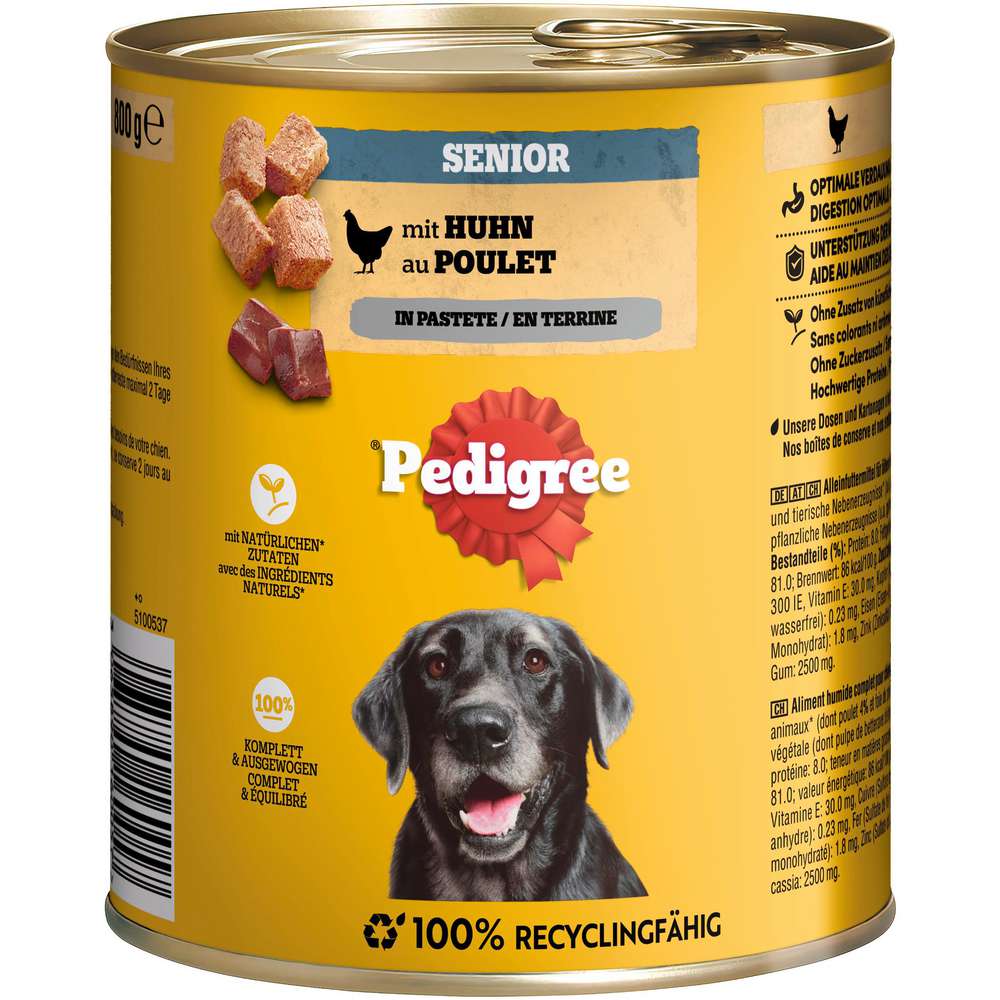 Produktabbildung Pedigree Hunde-Nassfutter Leckerbissen Senior, Huhn/Pastete