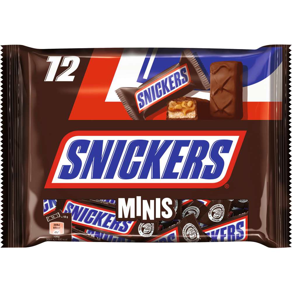 Produktabbildung Snickers Mini Erdnuss-Karamell-Schokoriegel