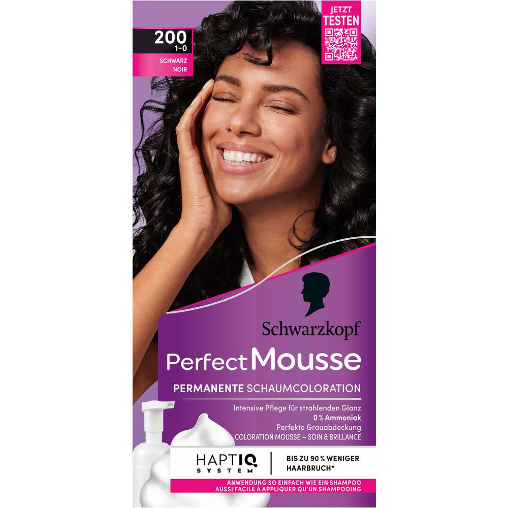 Produktabbildung Schwarzkopf Haarfarbe Perfect Mousse, 200 Schwarz