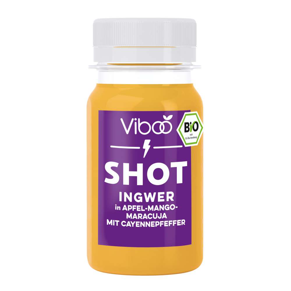 Produktabbildung Viboo Bio Shot, Ingwer/Apfel/Mango/Maracuja