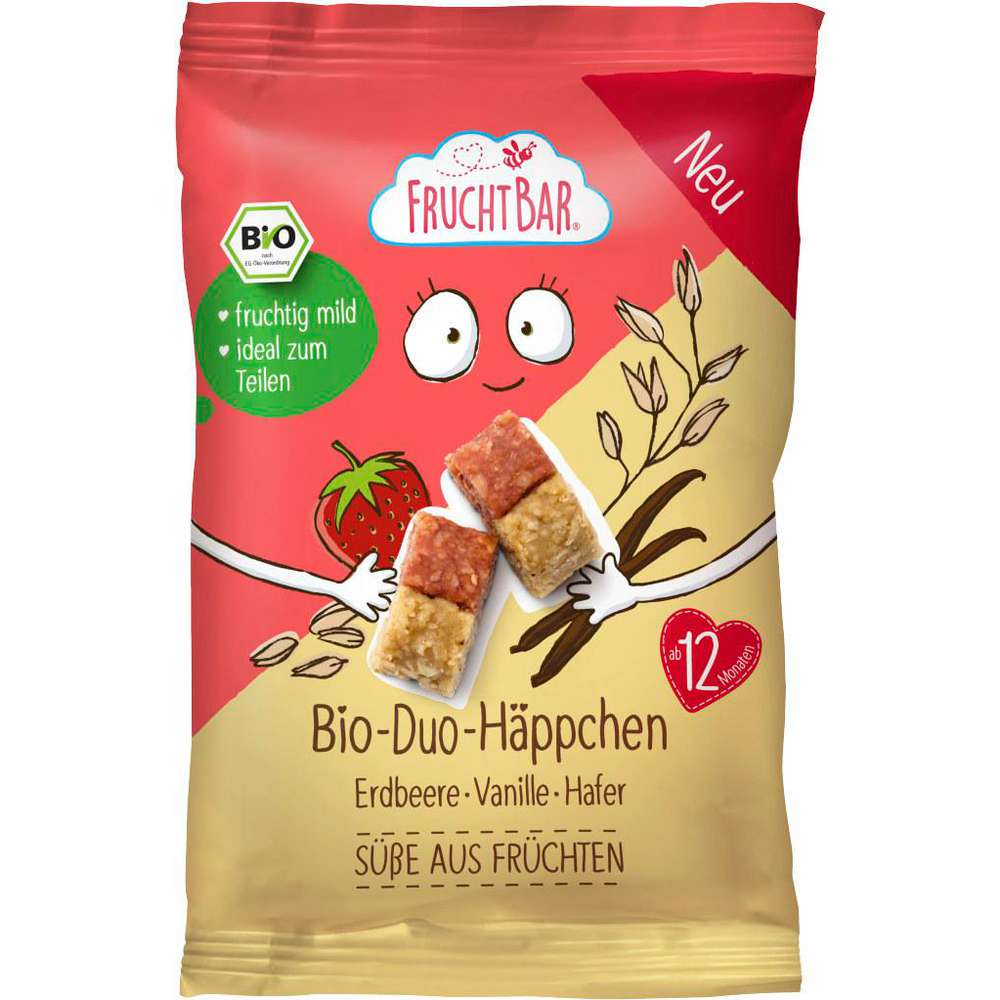Produktabbildung Fruchtbar Bio Duo-Häppchen, Erdbeere/Vanille/Hafer