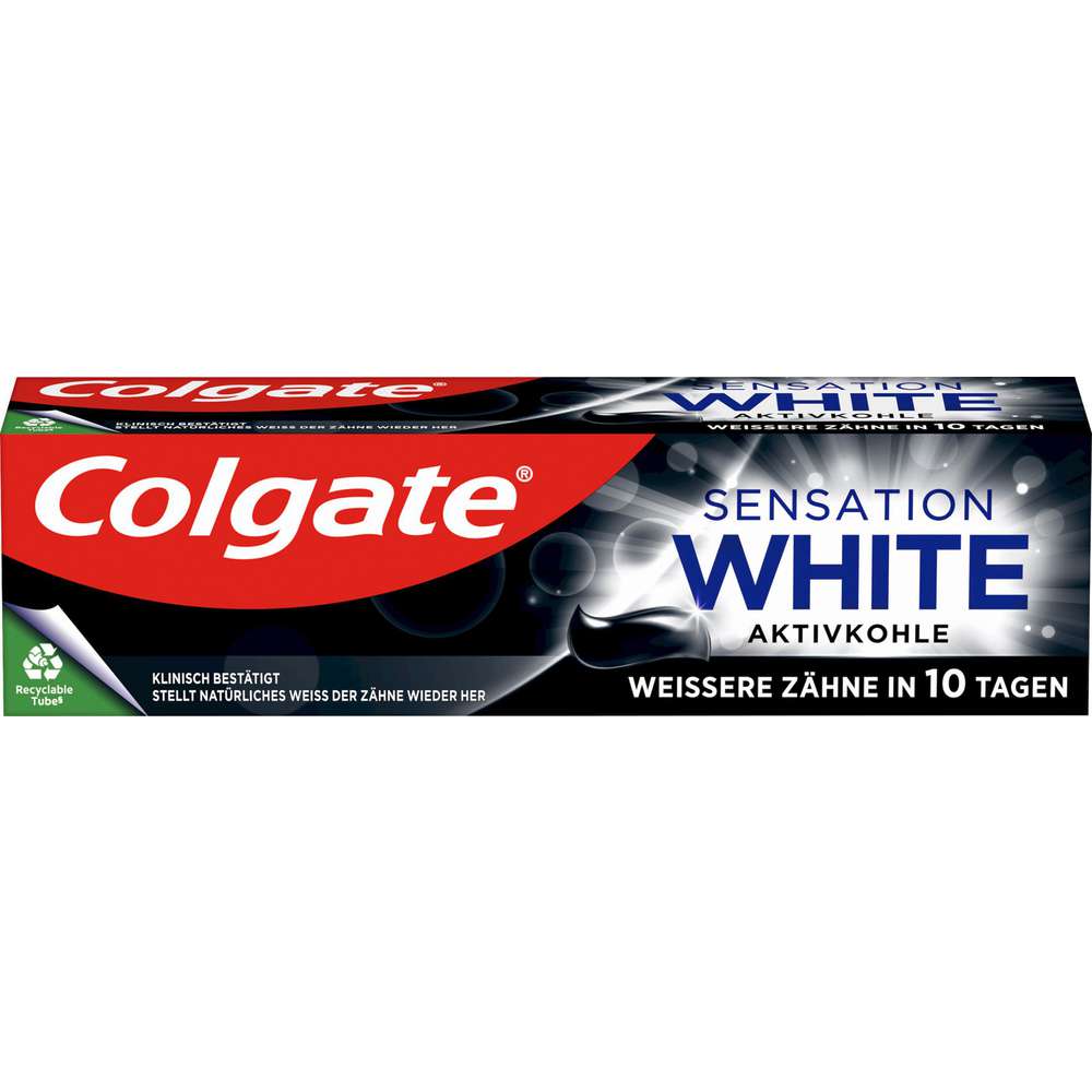 Produktabbildung Colgate Zahncreme Sensation White mit Aktivkohle