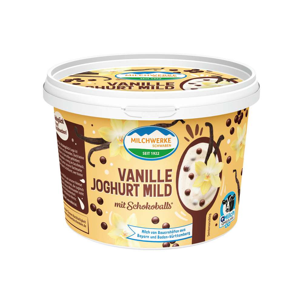 Produktabbildung Milchwerke Schwaben Joghurt, Vanille mit Schokoballs