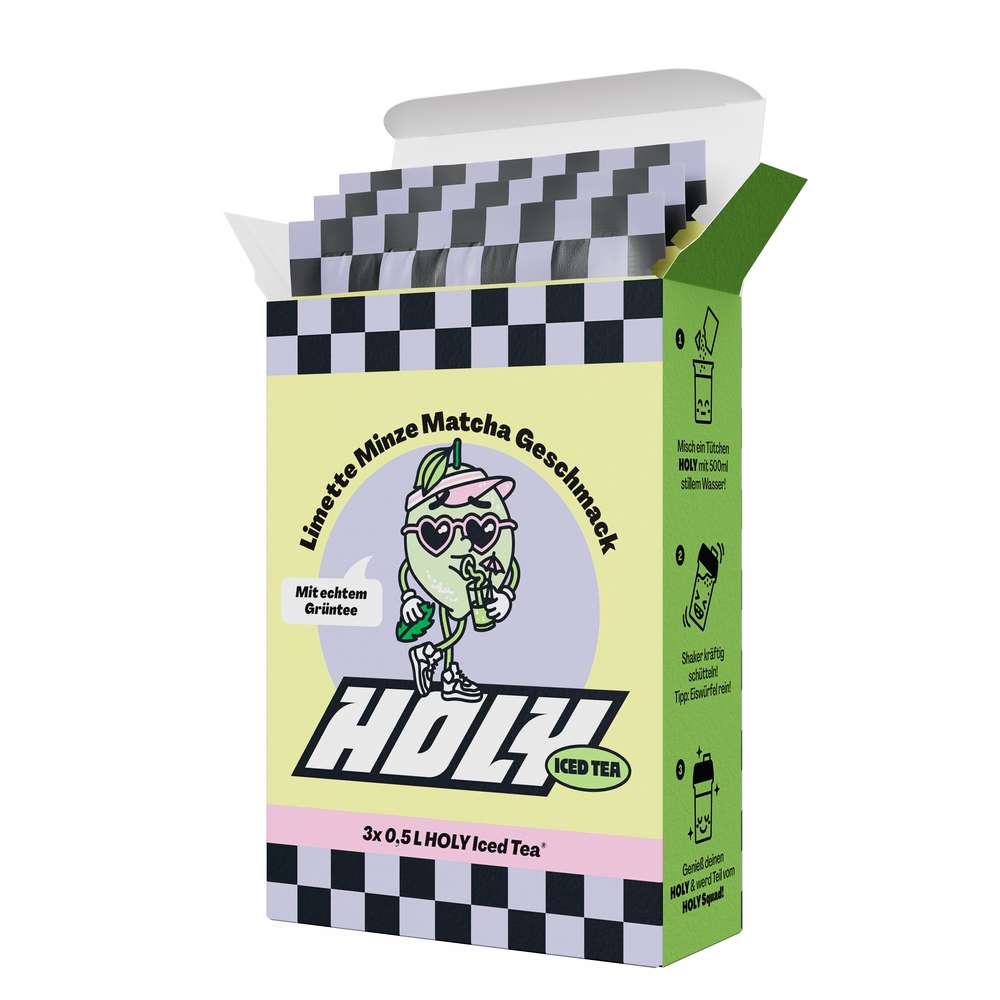 Produktabbildung HOLY Energy Pulver 3er Box, Iced Tea Limette-Minze-Matcha