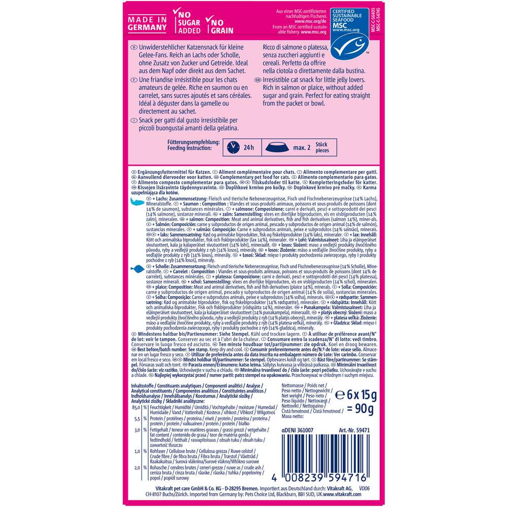 Produktabbildung Vitakraft Katzen-Snack Jelly Lovers, Scholle/Lachs