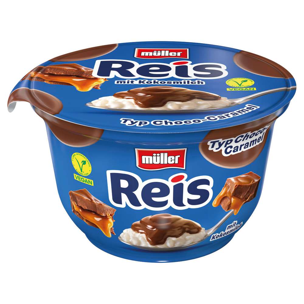 Produktabbildung Müller Milchreis mit Kokosmilch, Choco-Caramel