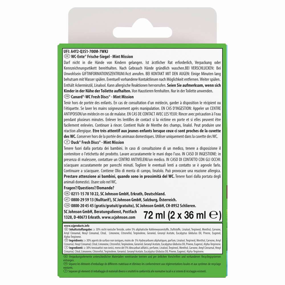 Produktabbildung WC Ente Duftspüler Frische-Siegel Nachfüller, Mint Mission