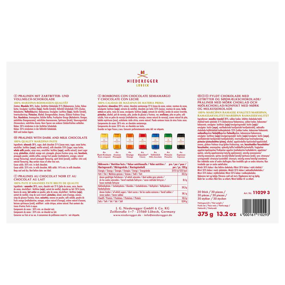 Produktabbildung Niederegger Pralinen Variationen Marzipan Klassiker