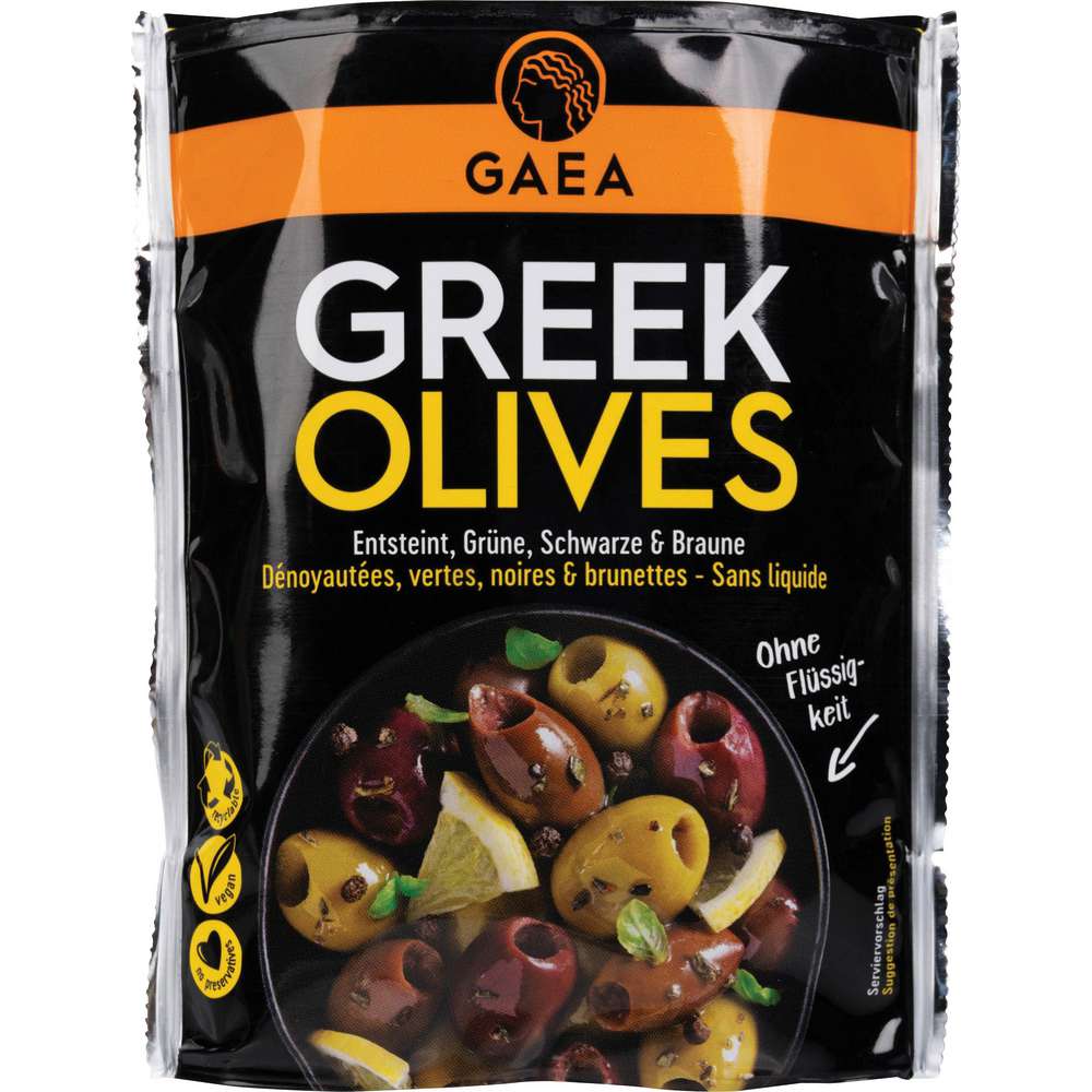 Produktabbildung Gaea Griechische Oliven, gemischt, ohne Stein