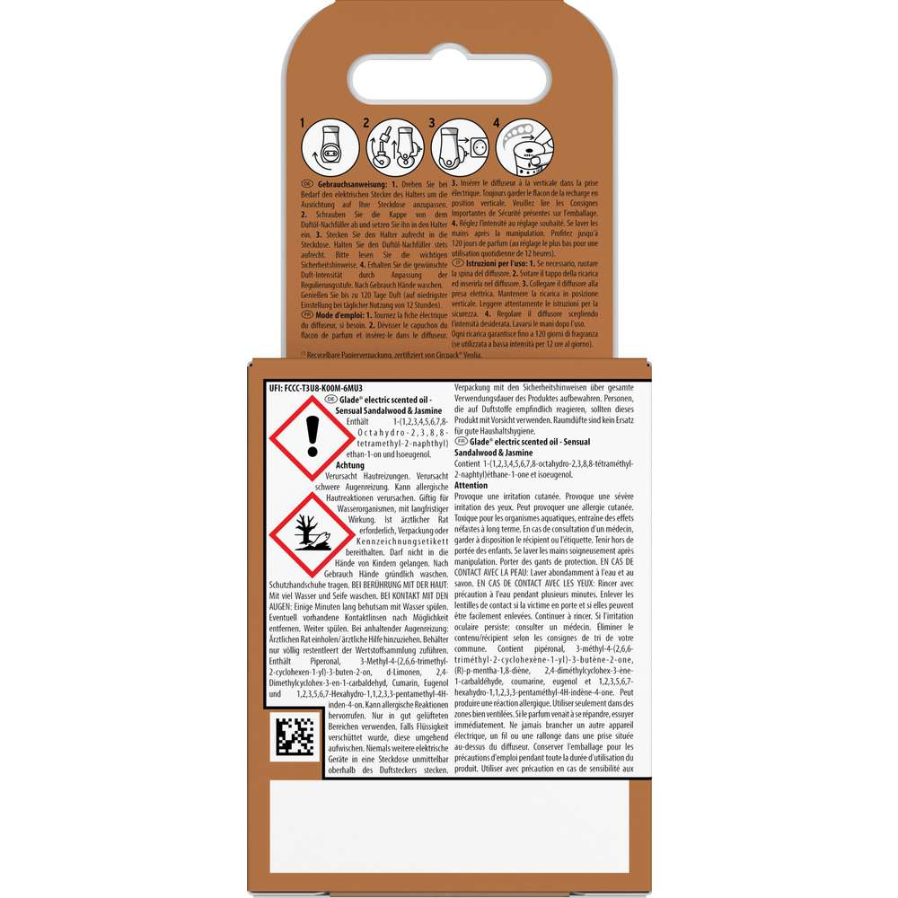 Produktabbildung Glade Dufttecker Electric Scented Oil Nachfüller, Sandalwood