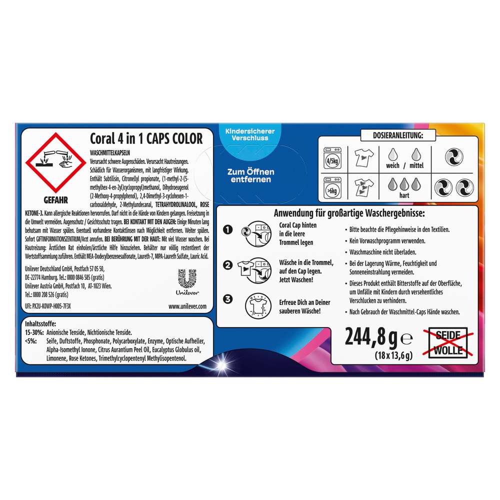 Produktabbildung Coral Color-Waschmittel 4in1 Caps