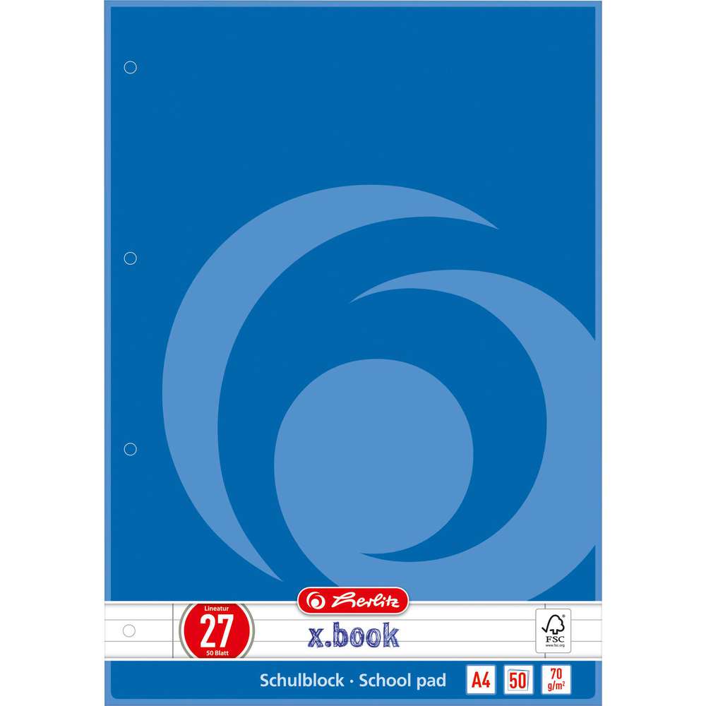 Produktabbildung Herlitz Block A4, Lin 27, 50 Blatt