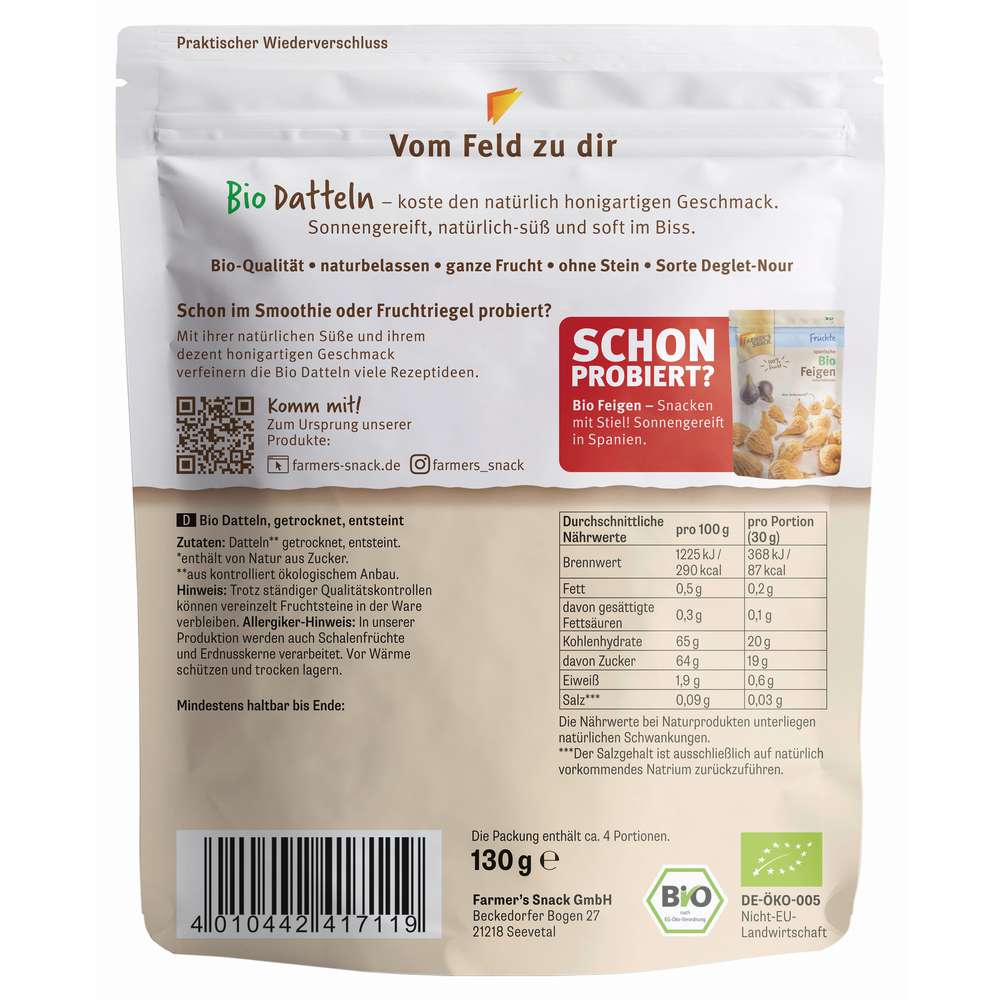 Produktabbildung Farmer's Snack Bio Datteln