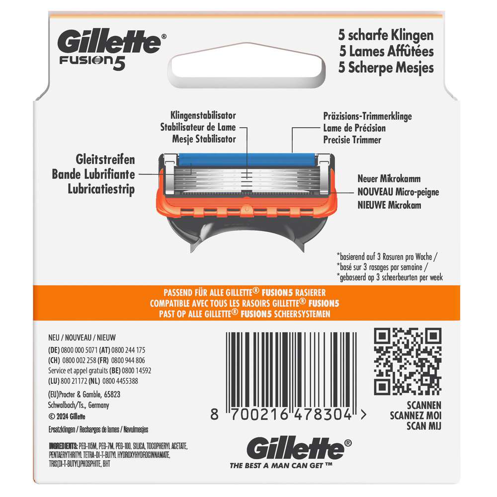 Produktabbildung Gillette Fusion5 Rasierklingen