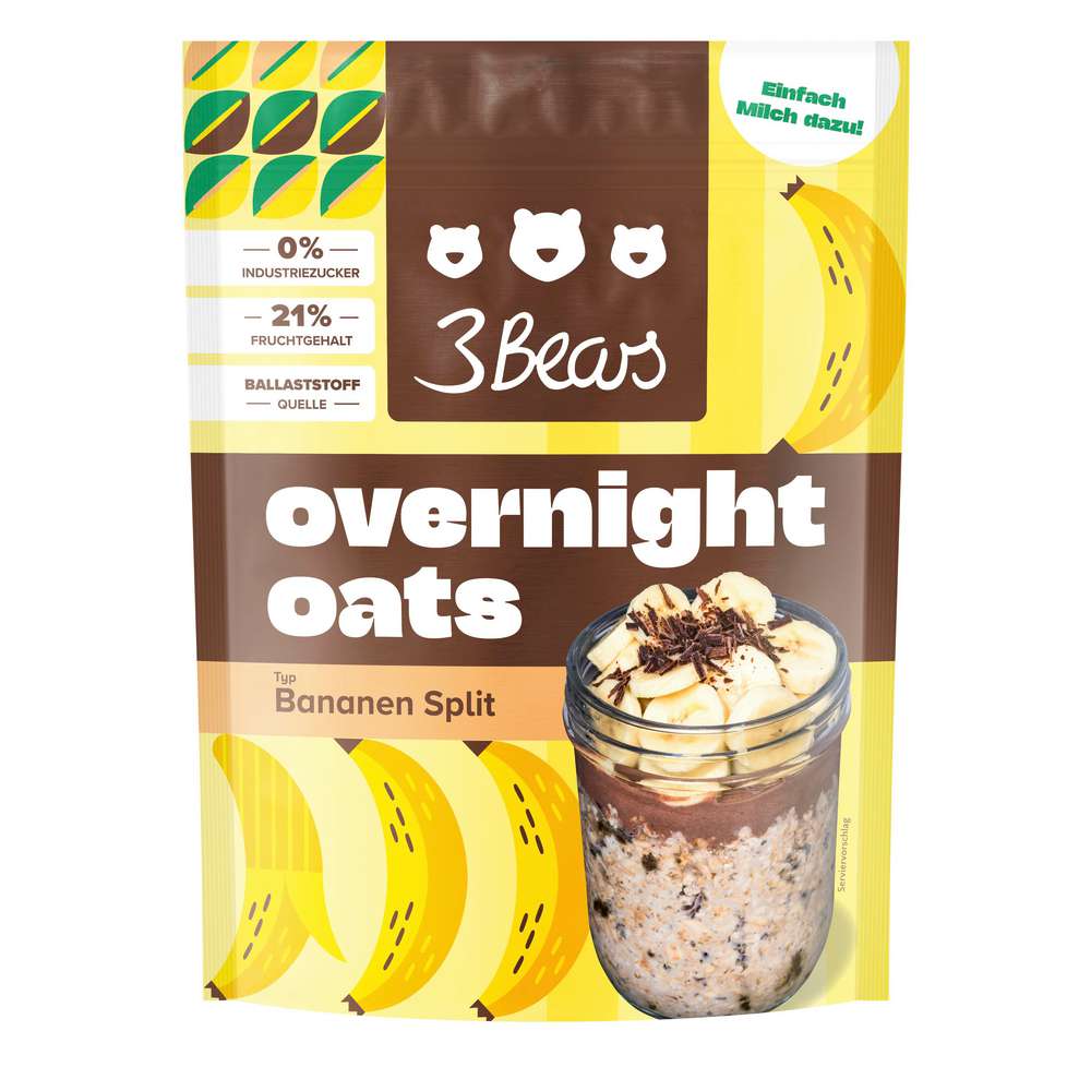 Produktabbildung 3Bears Overnight Oats, Bananen Split