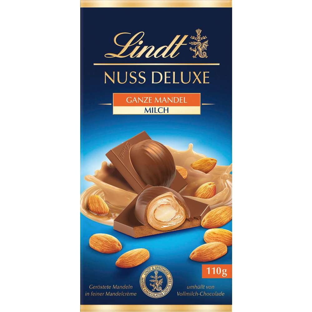 Produktabbildung Lindt Tafelschokolade Nuss Deluxe, Milch-Mandel