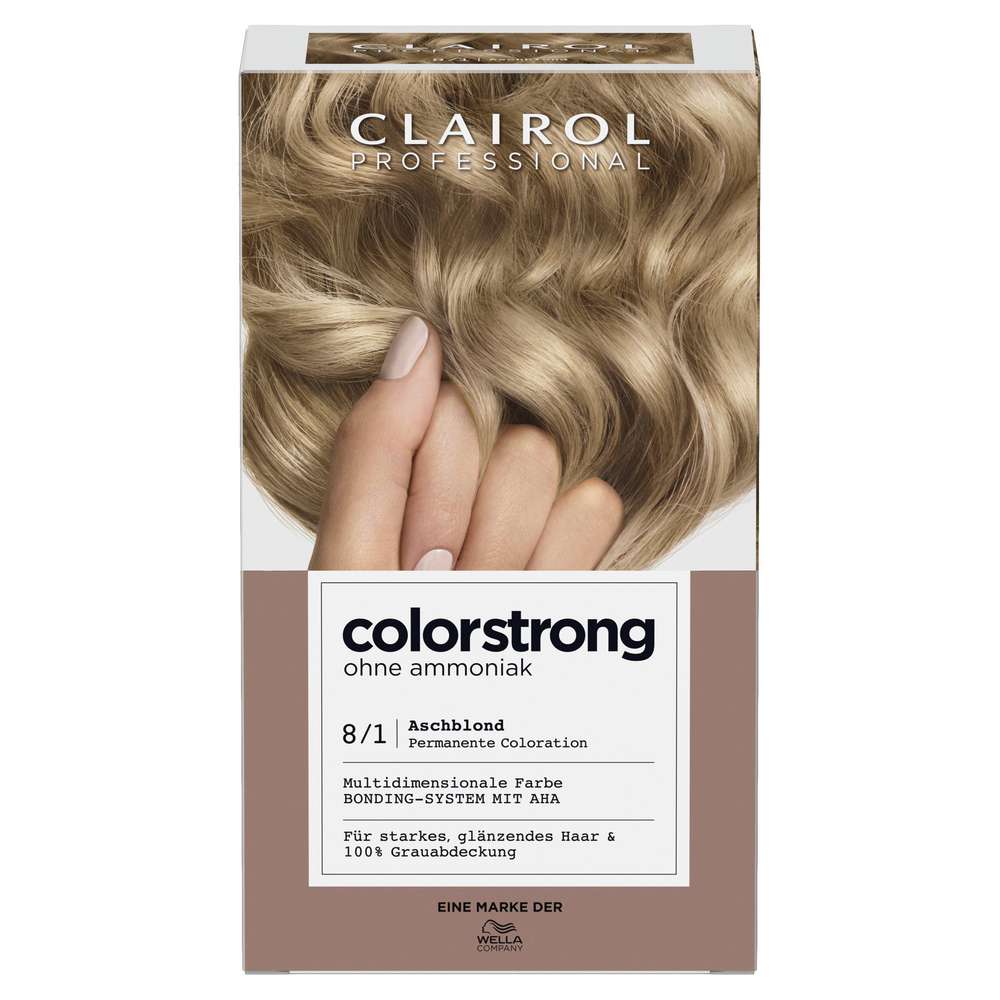 Produktabbildung Clairol Haarfarbe Colorstrong ohne Ammoniak, 8/1 Aschblond