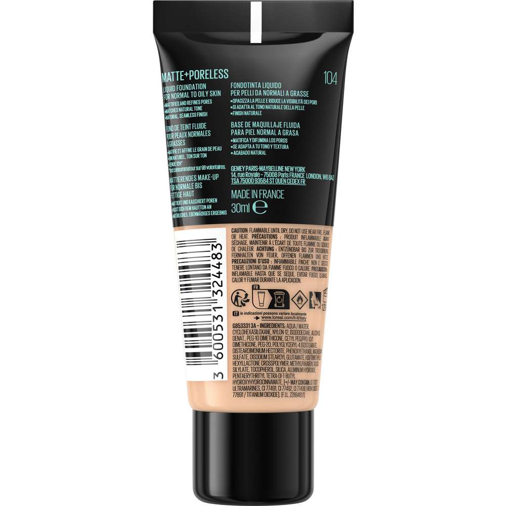 Produktabbildung Maybelline Foundation Fit Me Matte & Poreless 105 Natural Ivory