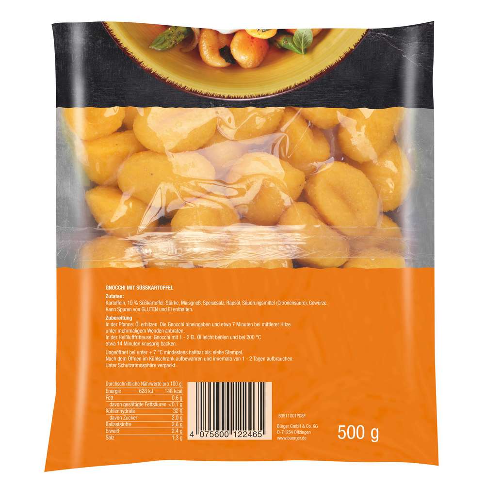 Produktabbildung Bürger Gnocchi mit Süßkartoffel