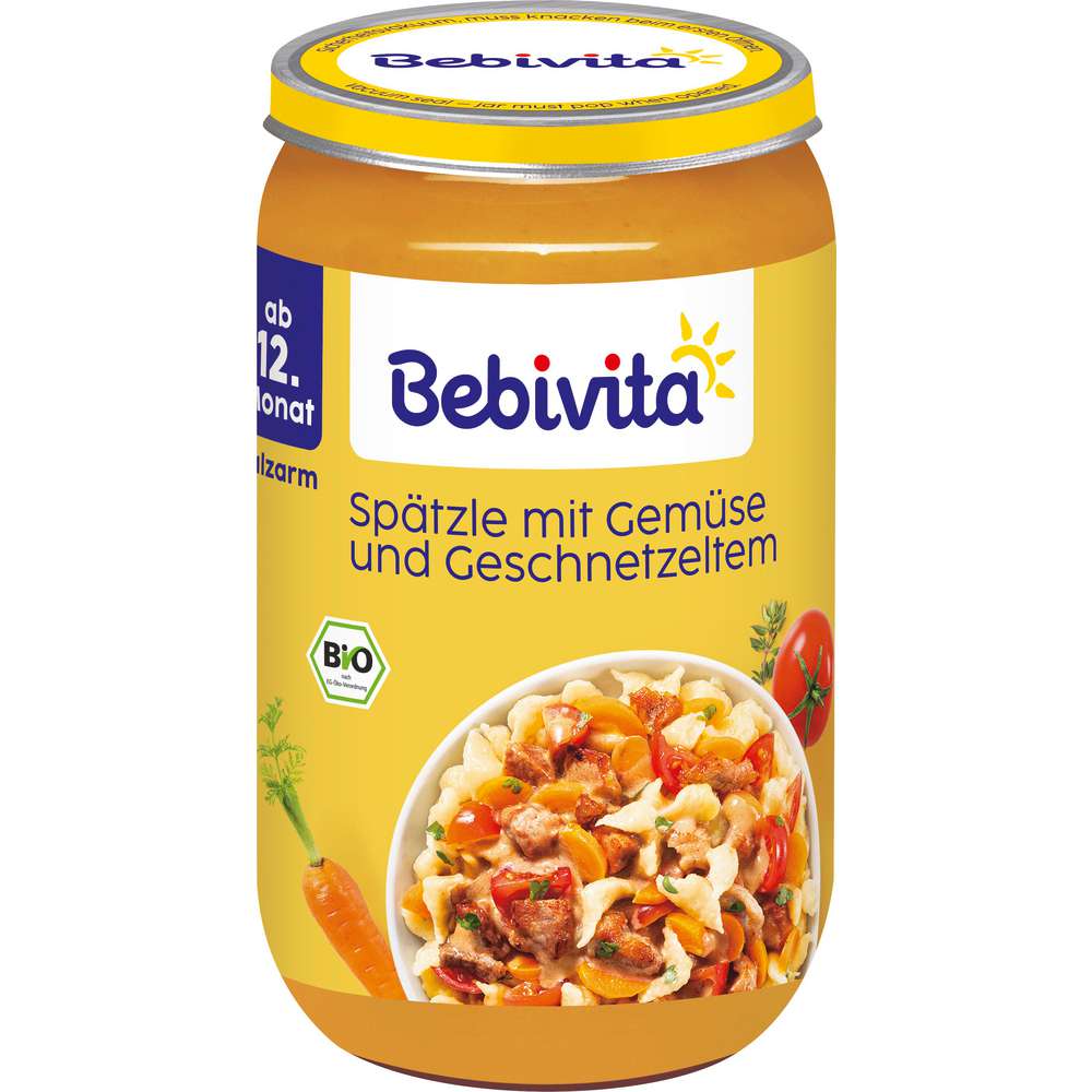 Produktabbildung Bebivita Babynahrung Menü, Spätzle/Geschnetzeltes