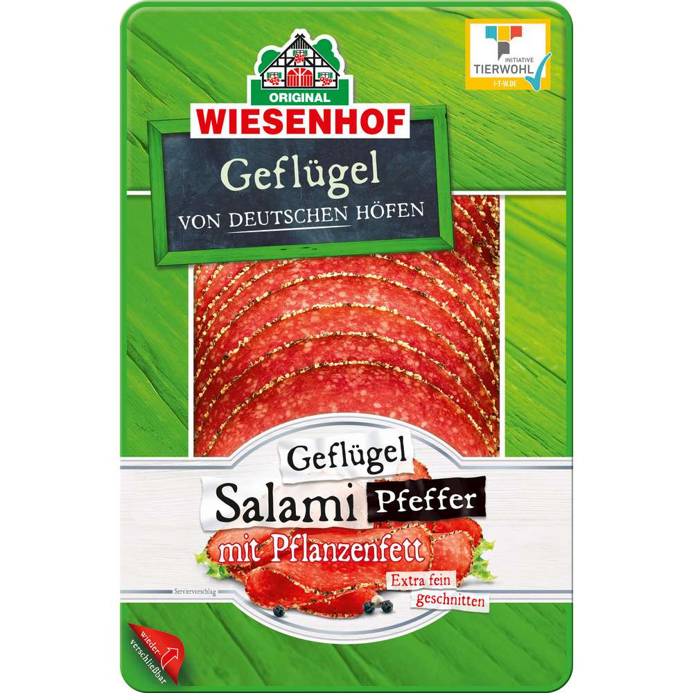 Produktabbildung Wiesenhof Geflügel-Salami, Pfeffer