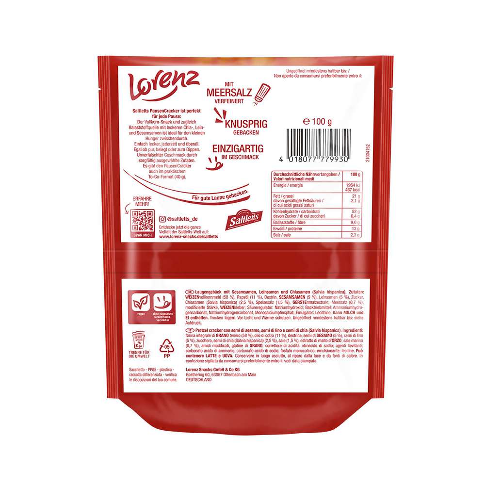 Produktabbildung Saltletts Pausen Cracker
