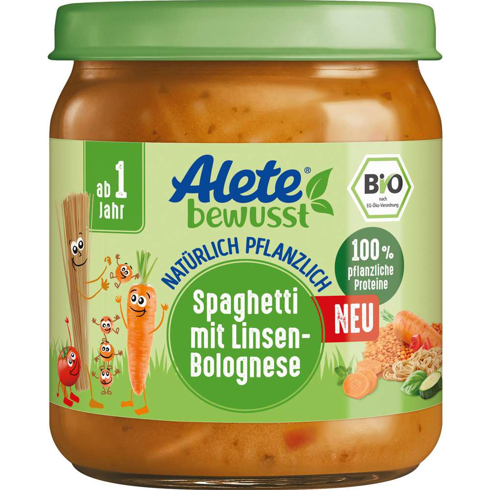 Produktabbildung Alete Spaghetti mit Linsen-Bolognese