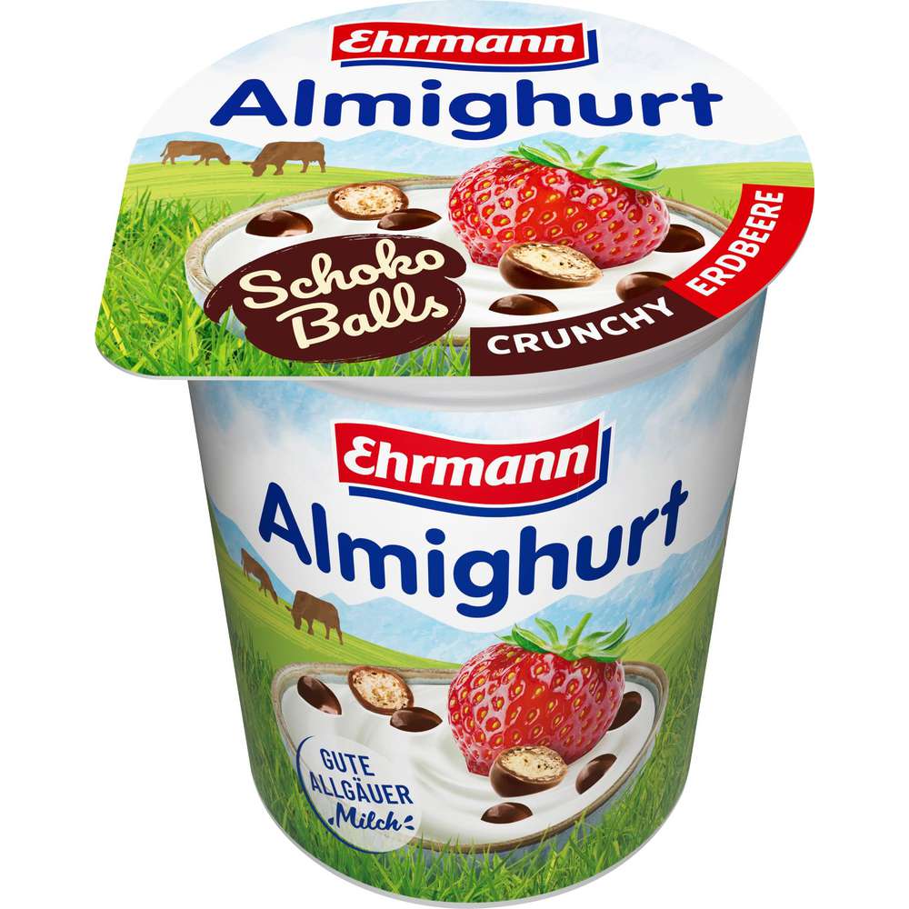 Produktabbildung Ehrmann Joghurt Almighurt, Crunchy, Erdbeer