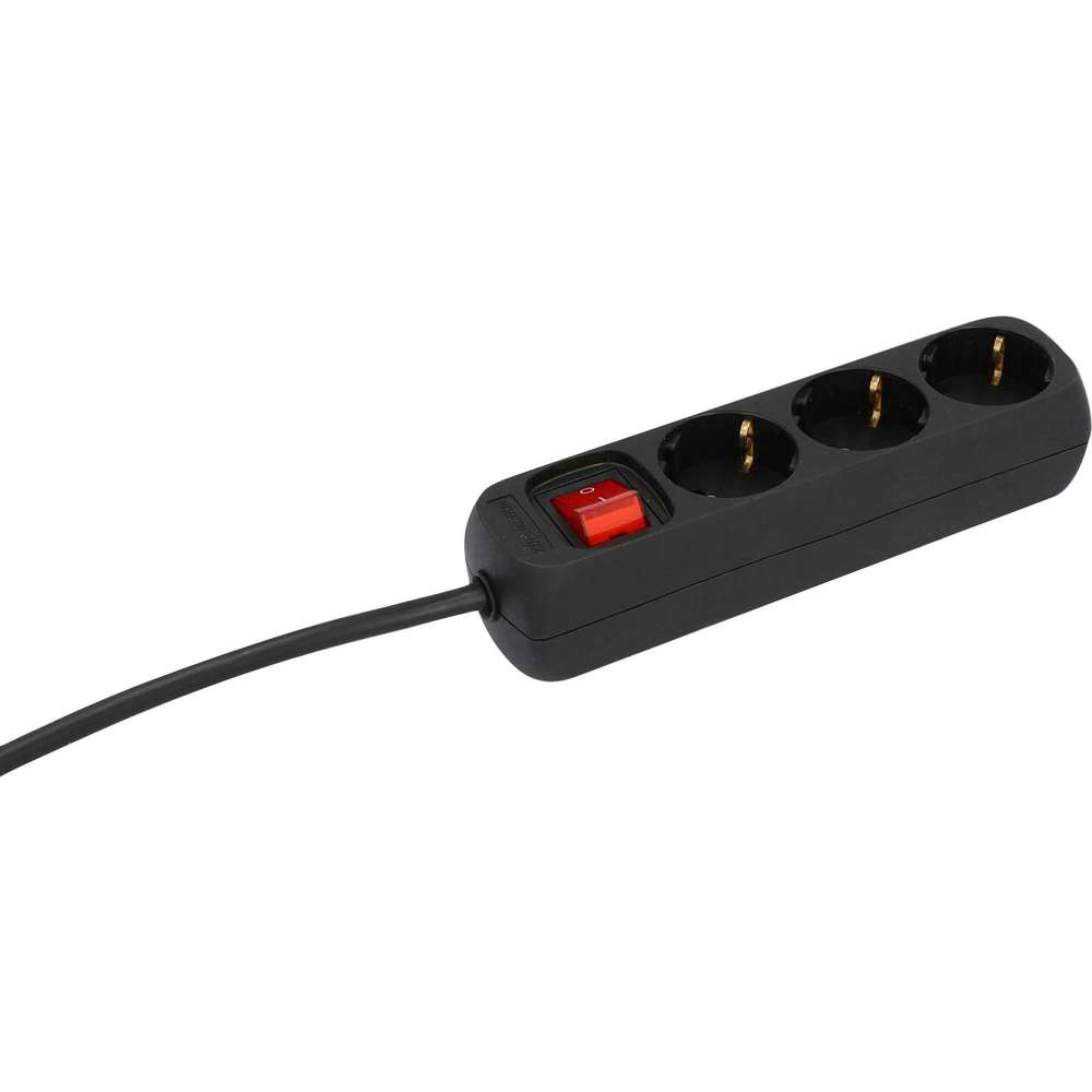 Produktabbildung EVB Steckdosenleiste 3-fach mit Schalter 1,4 m schwarz