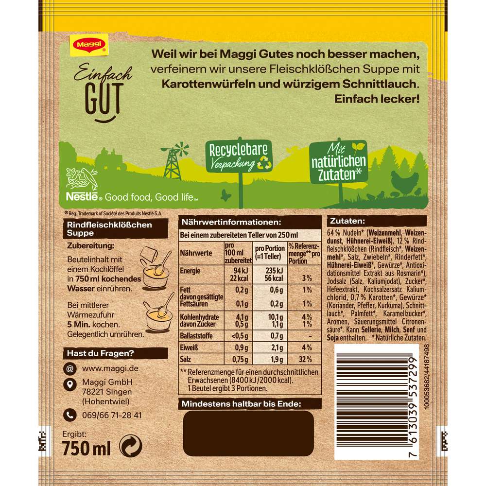 Produktabbildung Maggi Fleischklößchensuppe