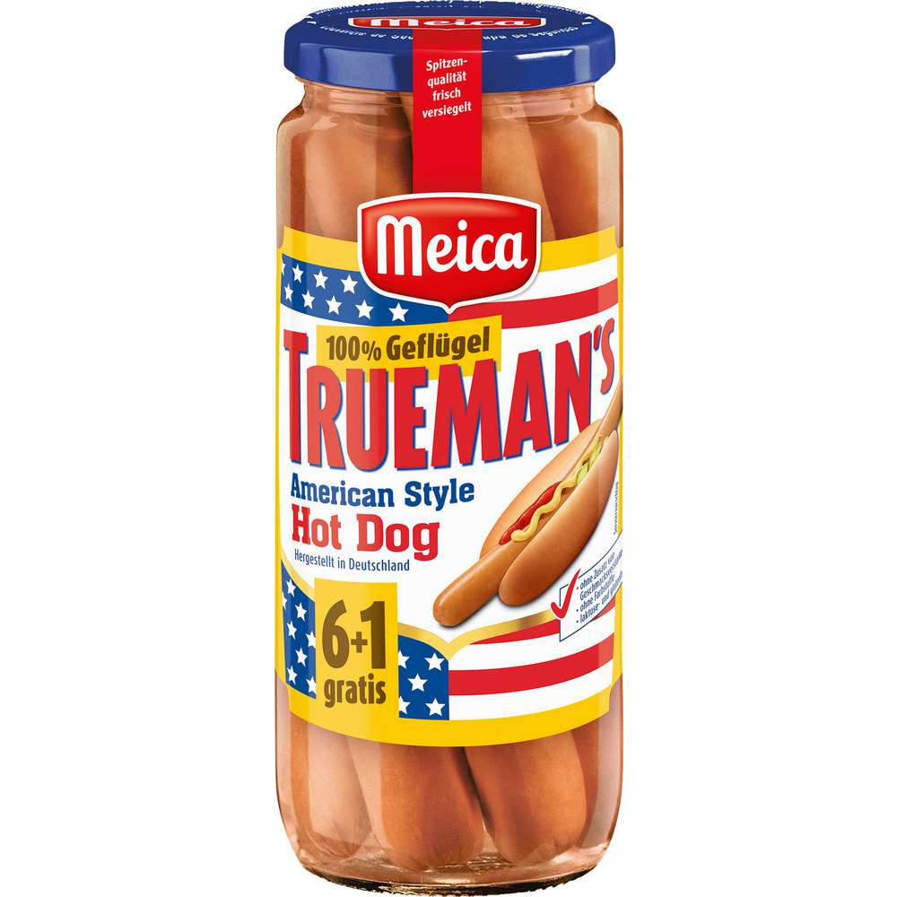 Produktabbildung Meica American Style Hot Dog Würstchen Trueman's, Geflügel