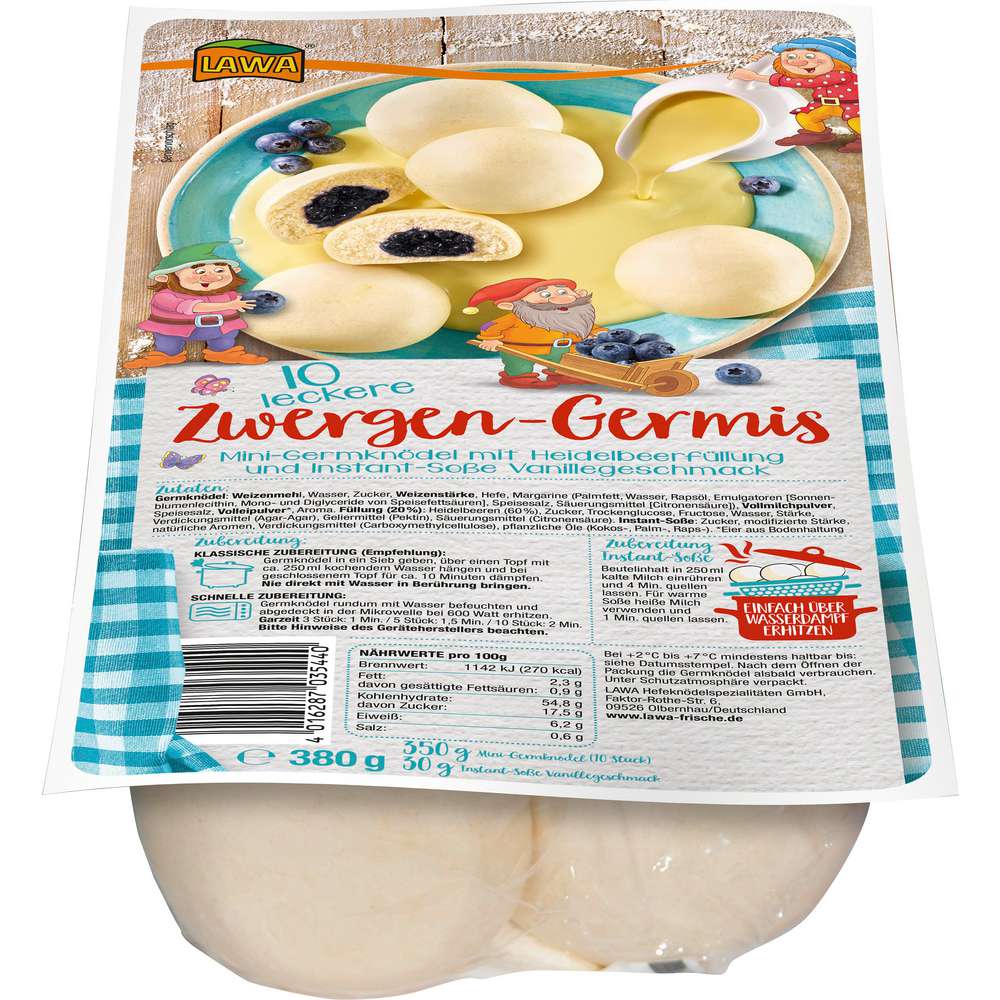 Produktabbildung Lawa Mini Germknödel, Heidelbeerfüllung