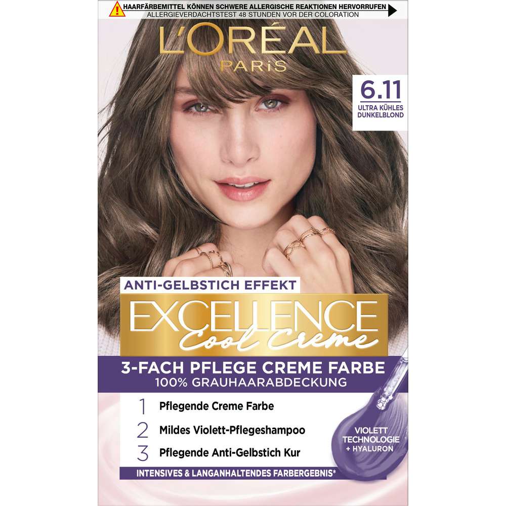 Produktabbildung L'Oreal Paris Haarfarbe Excellence, 6.11 kühles Dunkelblond
