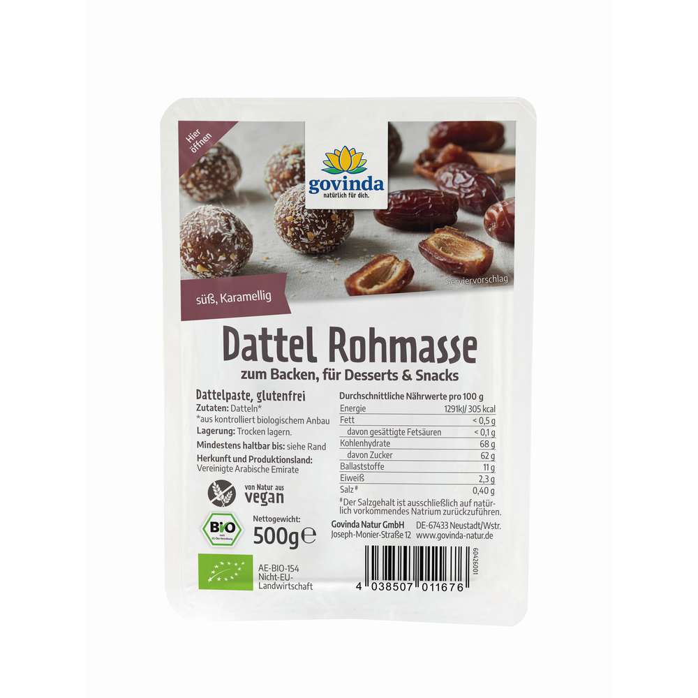 Produktabbildung Govinda Dattel Rohmasse
