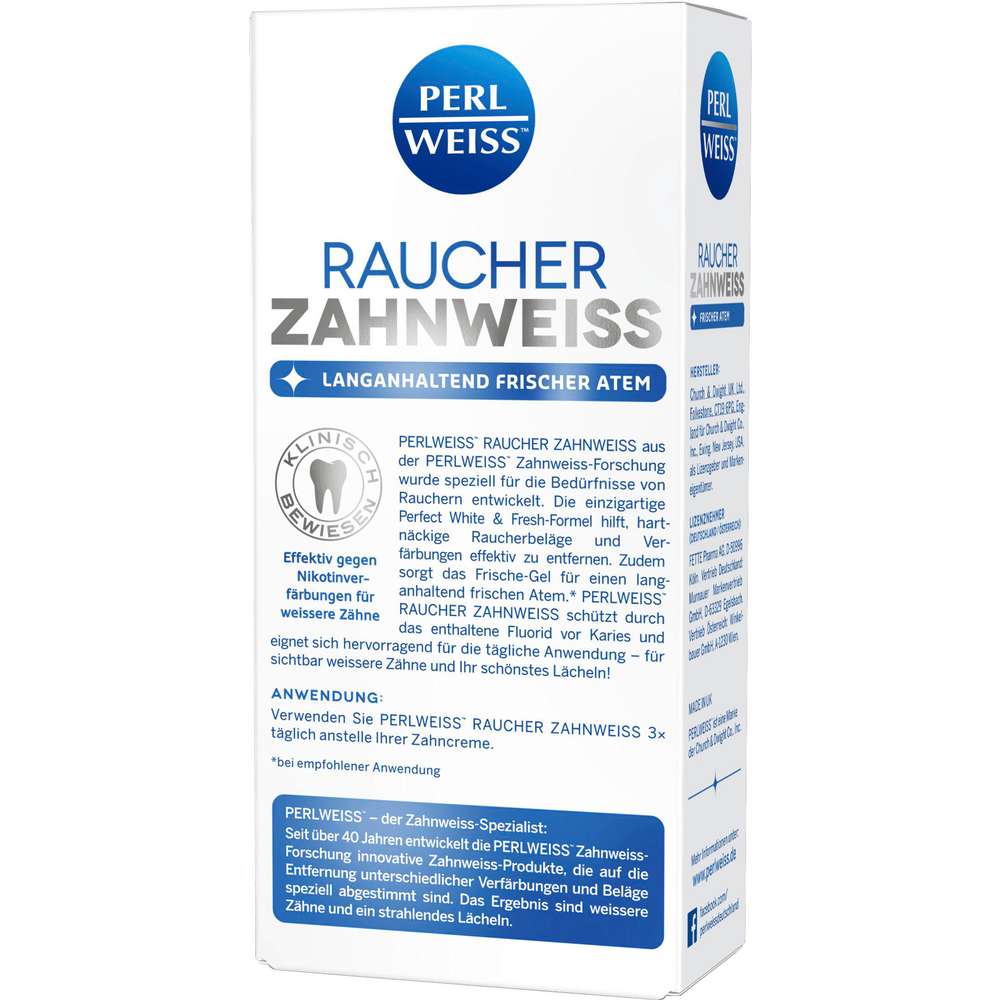 Produktabbildung Perlweiss Zahncreme für Raucher