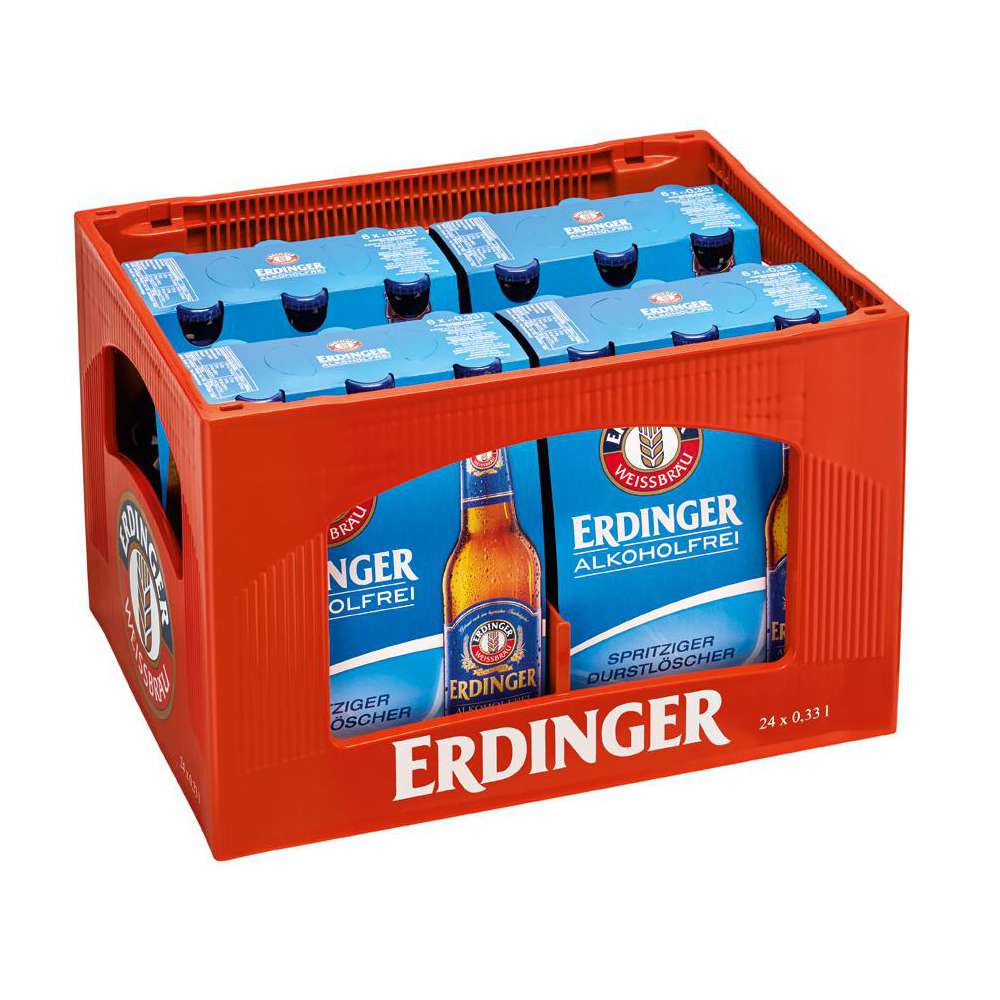 Produktabbildung Erdinger Alkoholfreies Weißbier (4x Träger in der Kiste zu je  6x 0,330 Liter)