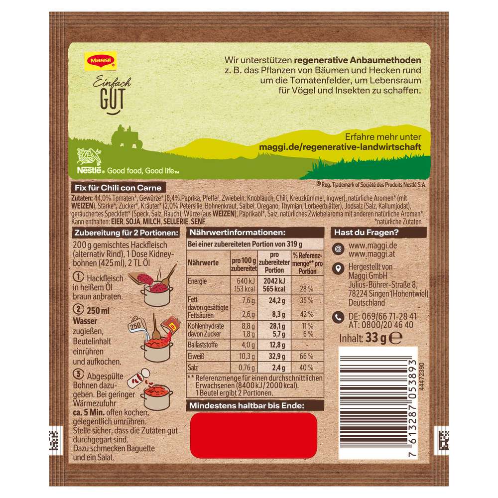 Produktabbildung Maggi Gewürzmischung Fix, Chili con Carne 100 % natürliche Zutaten