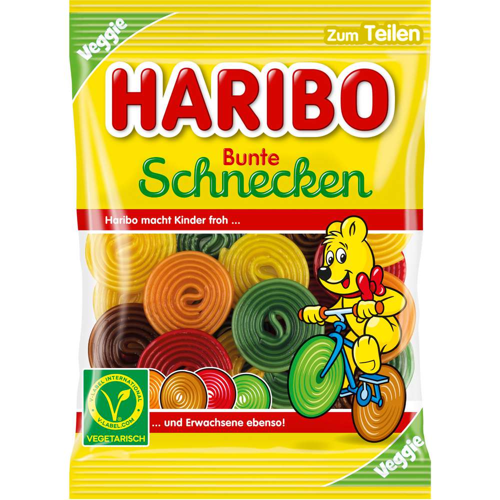 Produktabbildung Haribo Fruchtgummi, Bunte Schnecken veggie