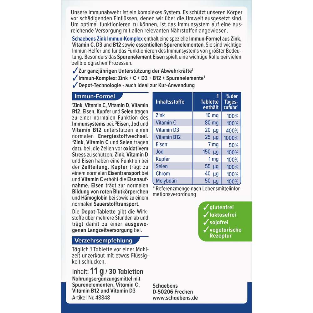 Produktabbildung Schaebens Immun-Kur, Zink + Spurenelemente, Mini-Tabletten