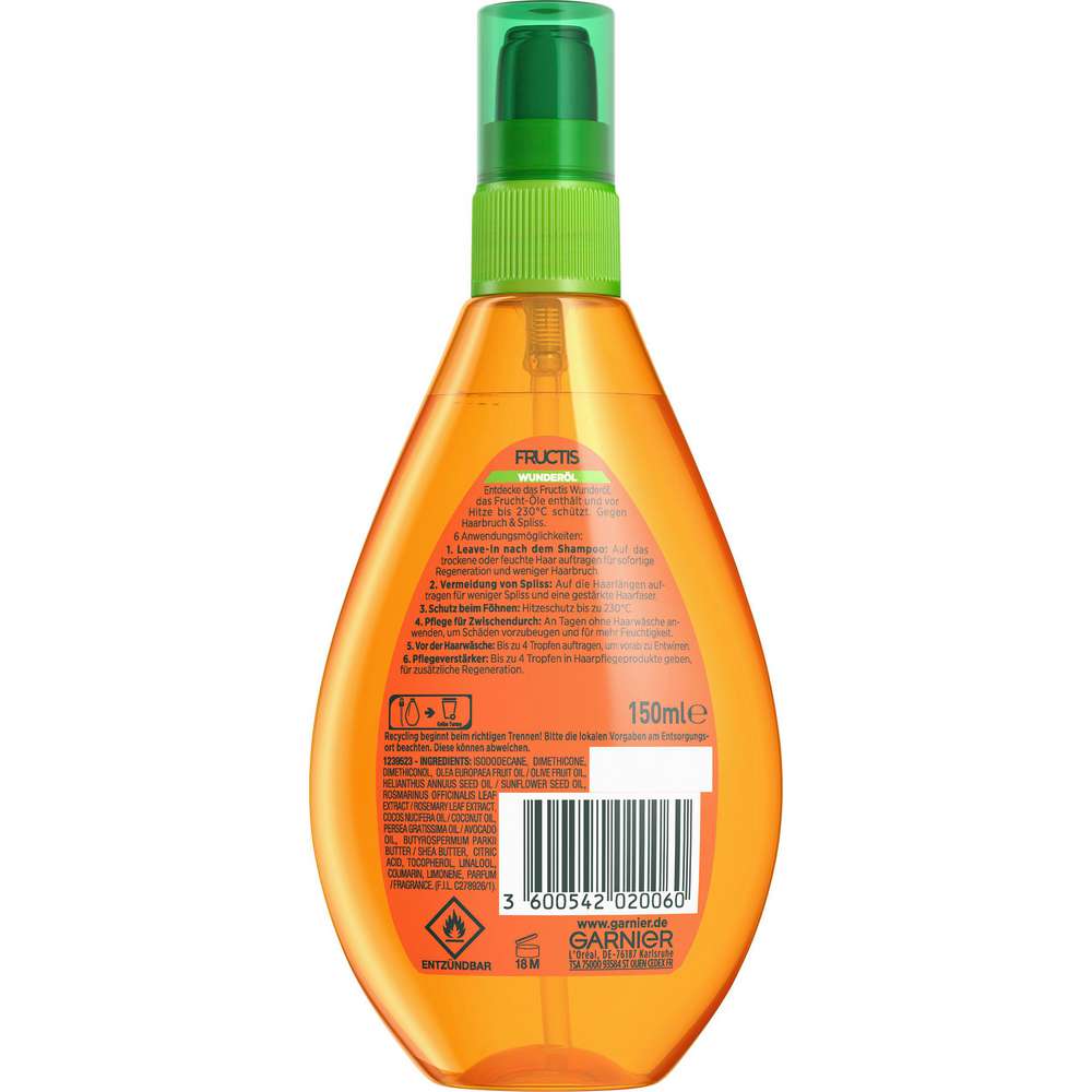 Produktabbildung Garnier Haarkur Fructis Wunder-Öl, Hitzeschutz
